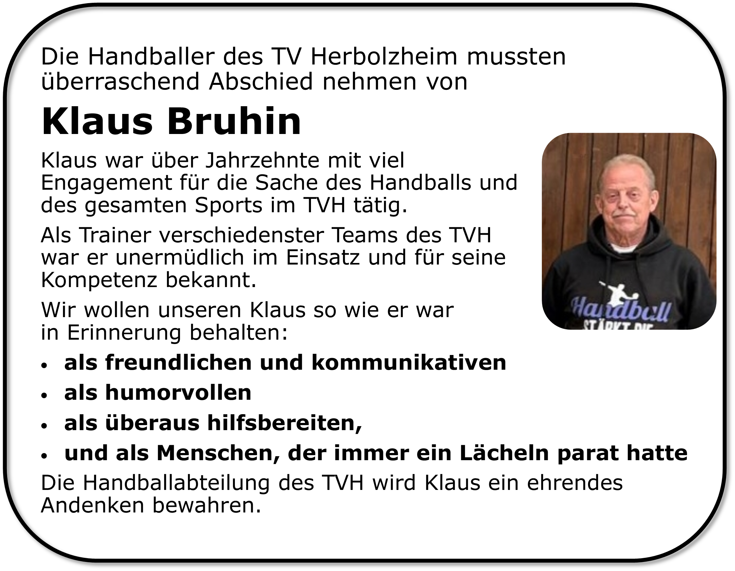 Nachruf Klaus Bruhin